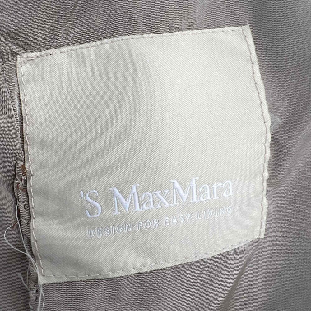 S Max Mara Jacket Beige Light Weight Button Front Bomber Style Size 12 - Picture 8 of 9